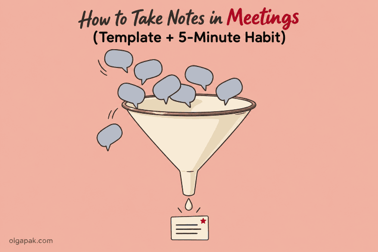 How to Take Notes in Meetings (Template + 5-Minute Habit)